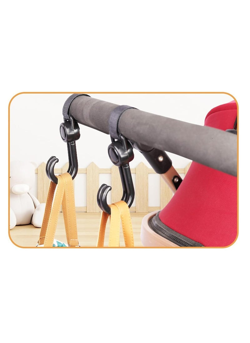 Oasisgalore - 2 Pack Adjustable Double Stroller Swivel Hooks, Multifunctional for Hanging Bags, Shopping, Backpacks - Image 1