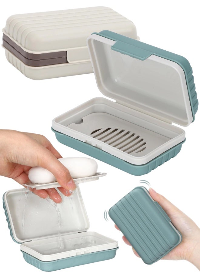 2 PCS Travel Soap Case With Lid, Portable Soap Dish, Soap Box With Draining Board, Waterproof Leakproof Soap Container Holder For Shower Travel Outdoor - Image 1