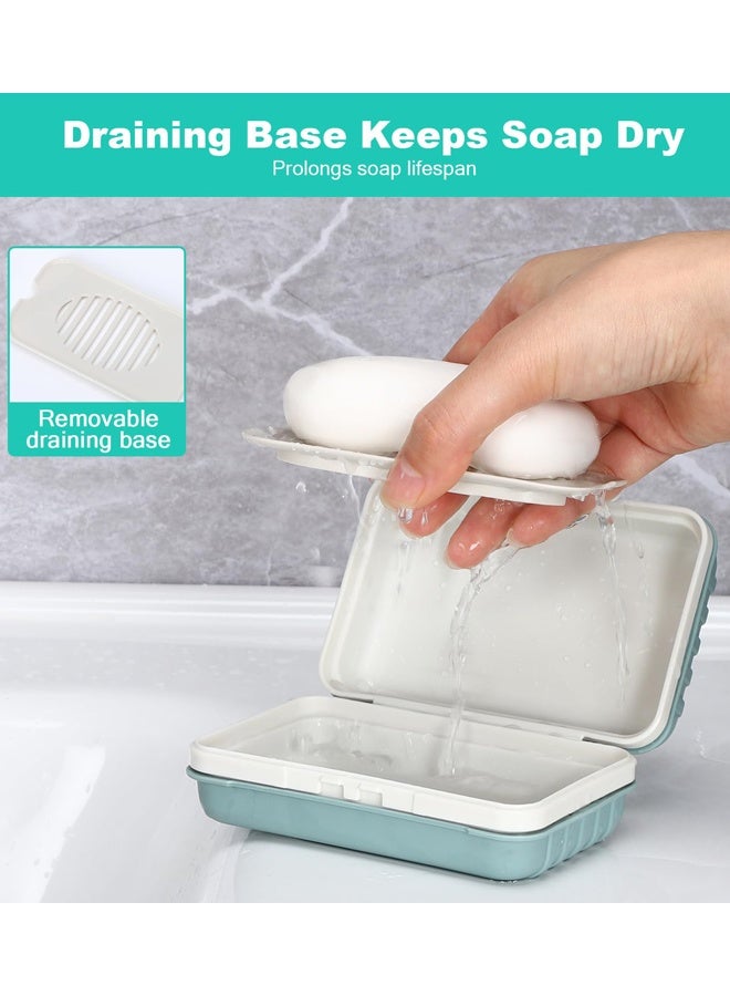 2 PCS Travel Soap Case With Lid, Portable Soap Dish, Soap Box With Draining Board, Waterproof Leakproof Soap Container Holder For Shower Travel Outdoor - Image 4
