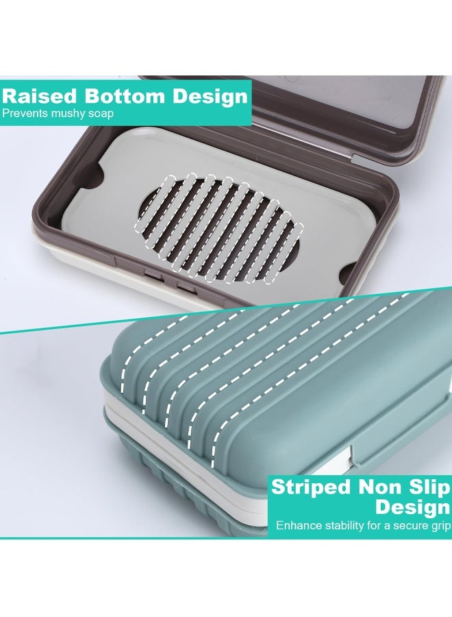 2 PCS Travel Soap Case With Lid, Portable Soap Dish, Soap Box With Draining Board, Waterproof Leakproof Soap Container Holder For Shower Travel Outdoor - Image 3