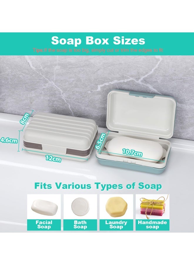 2 PCS Travel Soap Case With Lid, Portable Soap Dish, Soap Box With Draining Board, Waterproof Leakproof Soap Container Holder For Shower Travel Outdoor - Image 2