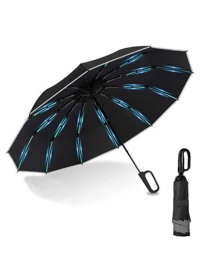 Automatic Folding Umbrella, Windproof & Rainproof, Anti 99 UV Protection UPF 50, Strong Folding Golf Umbrella for Men Women, Daily Use, Travel, Dark & Rainy Evenings - Image 1