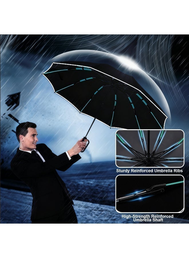 Automatic Folding Umbrella, Windproof & Rainproof, Anti 99 UV Protection UPF 50, Strong Folding Golf Umbrella for Men Women, Daily Use, Travel, Dark & Rainy Evenings - Image 5