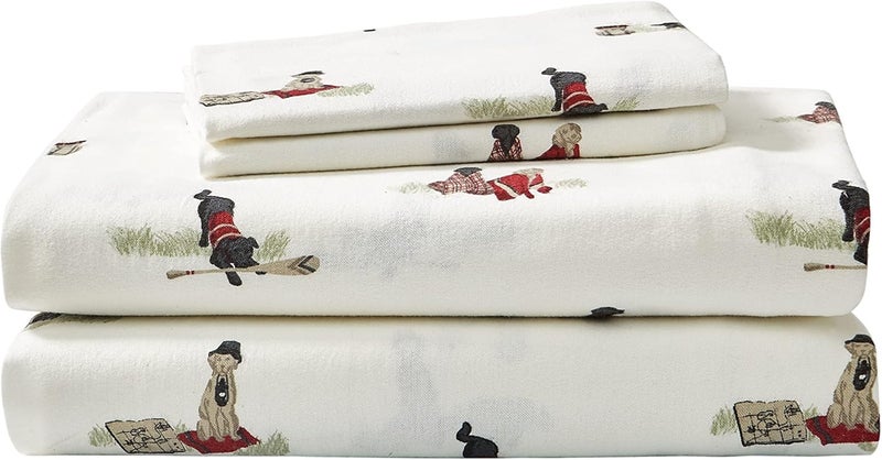 Eddie Bauer - King Sheets, Cotton Flannel Bedding Set, Brushed For Extra Softness, Cozy Home Decor (Retriever Adventure, King) - Image 1