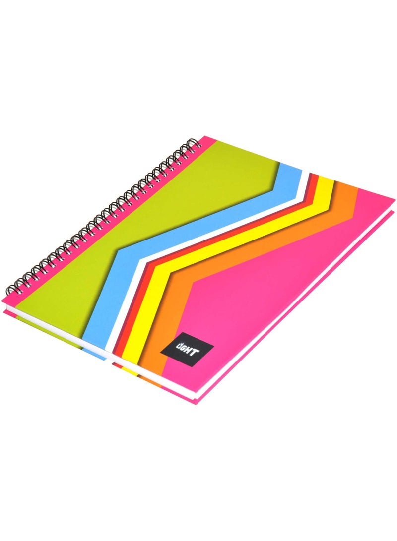 FIS مجموعة من 5 دفاتر ملاحظات بتصميم حلزوني بغلاف صلب من FIS LIGHT، سطر واحد، 9 × 7 بوصات (22.86 × 20.32 سم)، 100 ورقة - LINBS971001404 - Image 4
