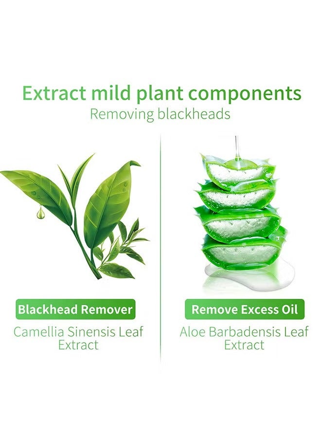 LANBENA Blackhead Remover Mask, Blackhead Remover Mask Peel Off Blackhead Mask 2 In 1 Green Tea Oil Blackhead Removal 100 Pcs Blackhead Remover Mask For Pores, Nose, Chins And Face  - Image 3