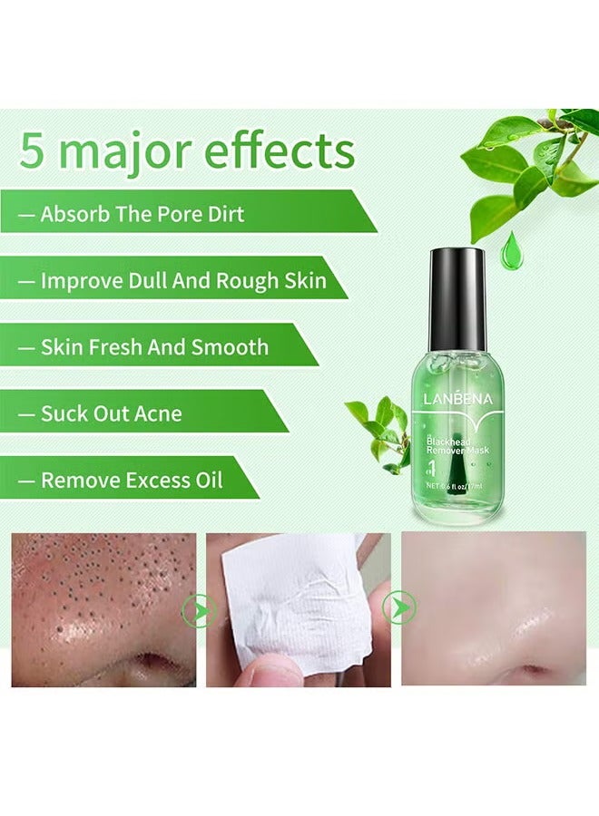 LANBENA Blackhead Remover Mask, Blackhead Remover Mask Peel Off Blackhead Mask 2 In 1 Green Tea Oil Blackhead Removal 100 Pcs Blackhead Remover Mask For Pores, Nose, Chins And Face  - Image 4
