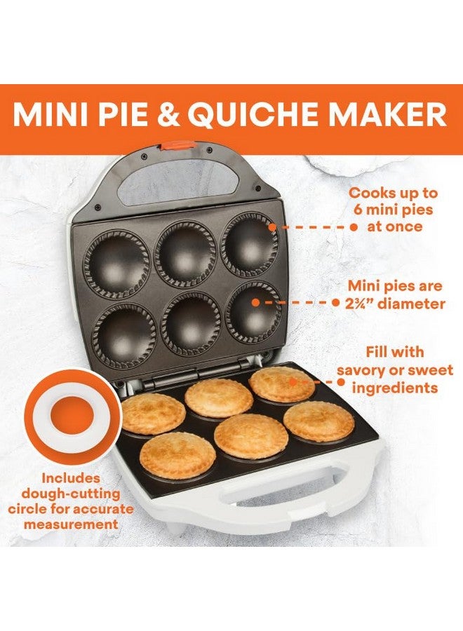 MasterChef Mini Pie and Quiche Maker- Pie Baker Cooks 6 Small Pies and Quiches in Minutes- Non-stick Cooker w Dough Cutting Circle for Easy Measurement and Filling, Birthday Gift - Image 1