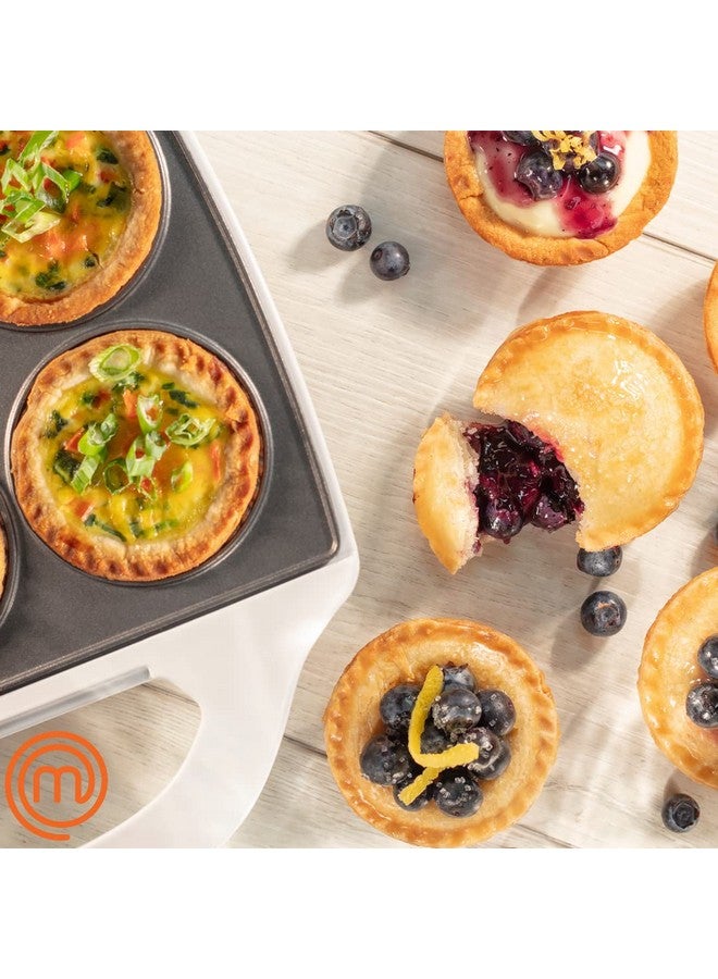 MasterChef Mini Pie and Quiche Maker- Pie Baker Cooks 6 Small Pies and Quiches in Minutes- Non-stick Cooker w Dough Cutting Circle for Easy Measurement and Filling, Birthday Gift - Image 4