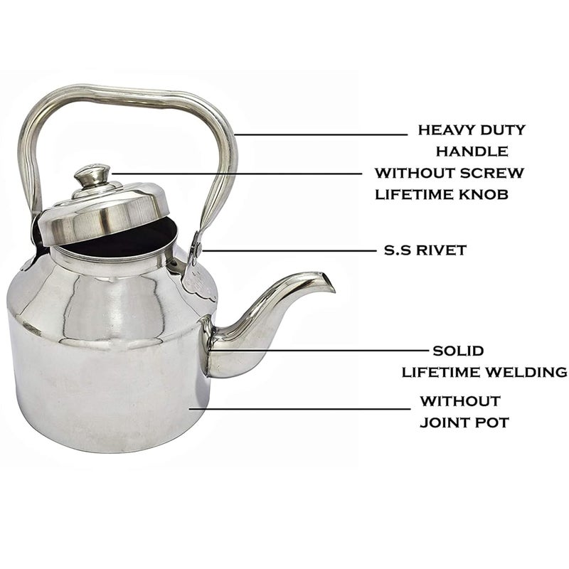 Premium Stainless Steel Stovetop Tea Kettle Tea Pot 1 Litre Perfect for Tea and Coffee Maker Dishwasher Safe Mirror Finish  - Image 3