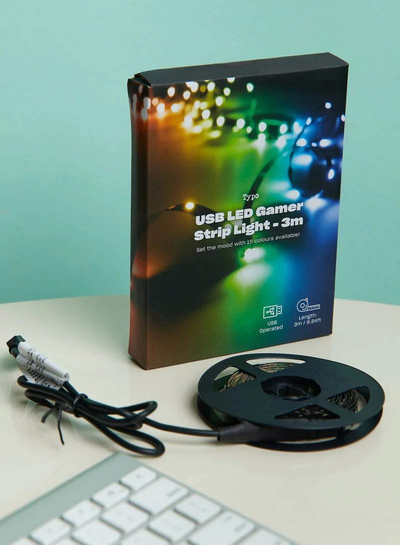 Typo Multicoloured Usb Led Strip Light 3M