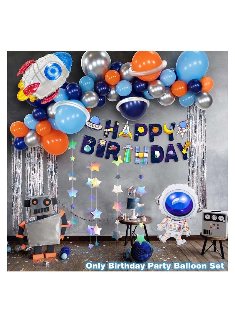 SYOSI - Outer Space Birthday Party Decoration Set Balloons Banner Supplies Rocket Astronaut for Boys Men Kids Happy Birthday Balloons for Party Decor Suit for Baby Kids Boys Birthday Party Decorations - Image 1