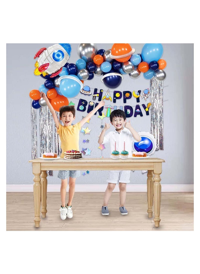 SYOSI - Outer Space Birthday Party Decoration Set Balloons Banner Supplies Rocket Astronaut for Boys Men Kids Happy Birthday Balloons for Party Decor Suit for Baby Kids Boys Birthday Party Decorations - Image 1