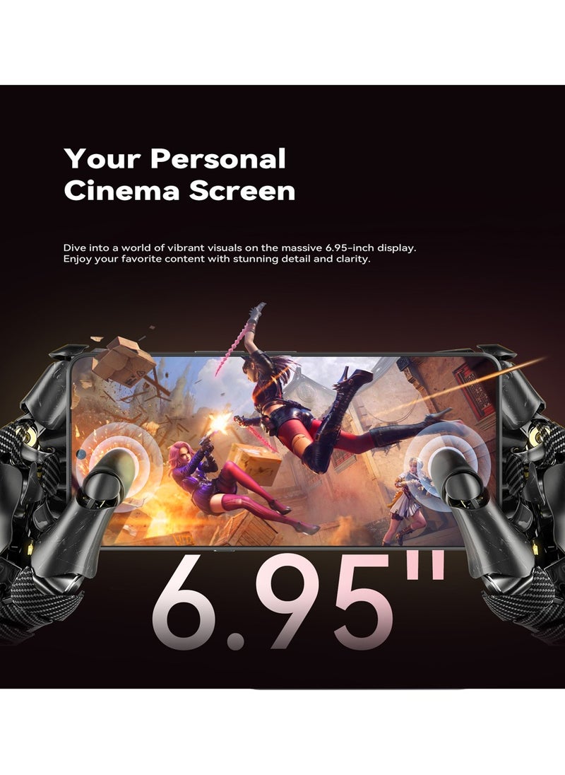 Cubot - MAX 5 Smart Phone 6.95-Inch FHD+ Display 5G Android 14 Octa-Core Processor Game Mobile Phone 12GB RAM 256GB ROM 5100mAh Battery 100MP+32MP Camera Wi-Fi 6 Dual SIM NFC TECH Black - Image 1