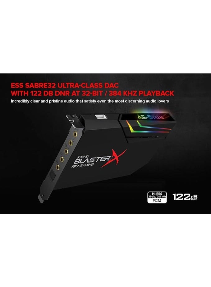 CREATIVE Sound Blaster PCIe Gaming Sound Card and DAC with Dolby Digital and DTS, Xamp Discrete Headphone Bi-amp, Up to 122dB SNR, RGB Lighting System, SB1740, Black - Image 2