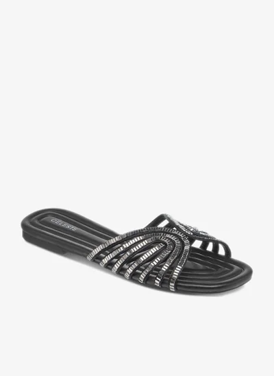 Celeste Women's Embellished Slip-On Flat Sandals Ramadan Collection
