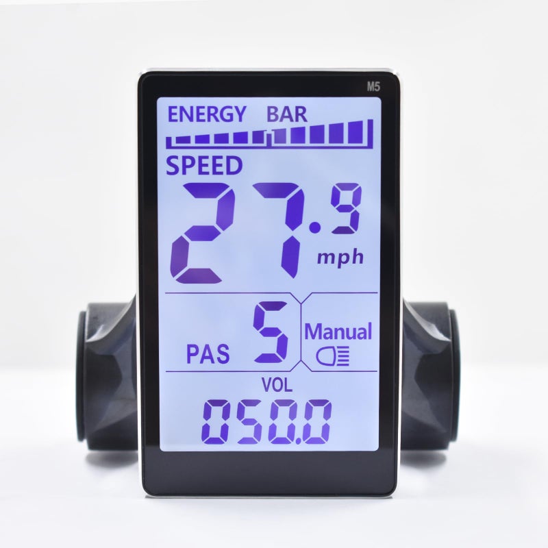 Mcezdy Ebike Display M5, UART No. 2 Protocol, 24V-60V Aluminum Alloy Frame Cycling Computer, Ebike LCD Display to Enrich Cycling Journey(M5-5-Pin) - Image 1