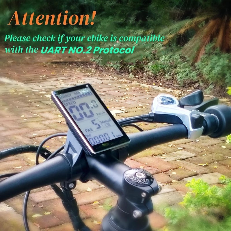 Mcezdy Ebike Display M5, UART No. 2 Protocol, 24V-60V Aluminum Alloy Frame Cycling Computer, Ebike LCD Display to Enrich Cycling Journey(M5-5-Pin) - Image 2