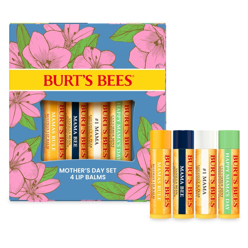 Burt's Bees Gifts Ideas - Balm Bouquet Lip Balm Set, Original Beeswax, Vanilla Bean, Cucumber Mint, Coconut & Pear Pack, Natural Origin Lip Treatment, 4 Tubes, 0.15 oz. - Image 1