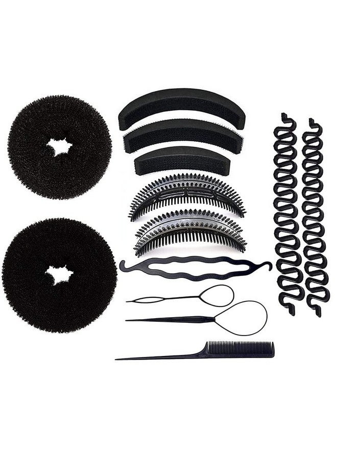 تشاندركاش مجموعة من 13 قطعة من أدوات تصفيف الشعر من شاندركاش، أداة صنع كعكة الشعر، أدوات ضفائر احترافية لتصفيف الشعر | أداة تشكيل كعكة الشعر المنفوخة | ربطة شعر كعكة الشعر الفوضوية - Image 1