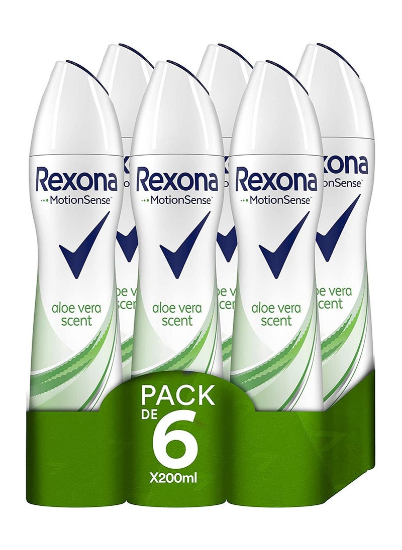 Rexona - Rexona Aloe Vera Antiperspirant Deodorant Spray for Women 200 ml - Pack of 6 - Image 1