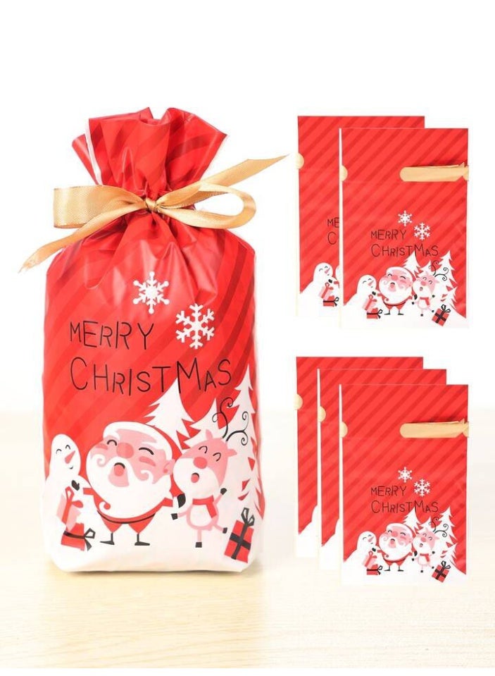 أكياس هدايا عيد الميلاد 10 قطع من أكياس هدايا الكريسماس برباط قابلة لإعادة الاستخدام وحقيبة هدايا رائعة لحفلات عيد الميلاد - Image 1