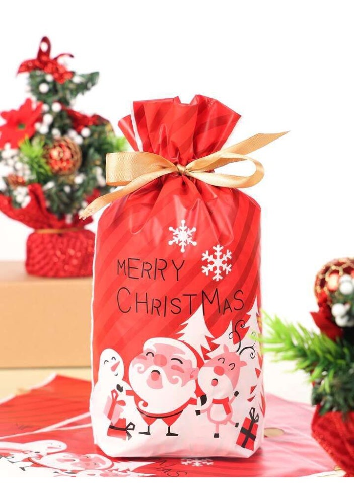 أكياس هدايا عيد الميلاد 10 قطع من أكياس هدايا الكريسماس برباط قابلة لإعادة الاستخدام وحقيبة هدايا رائعة لحفلات عيد الميلاد - Image 2