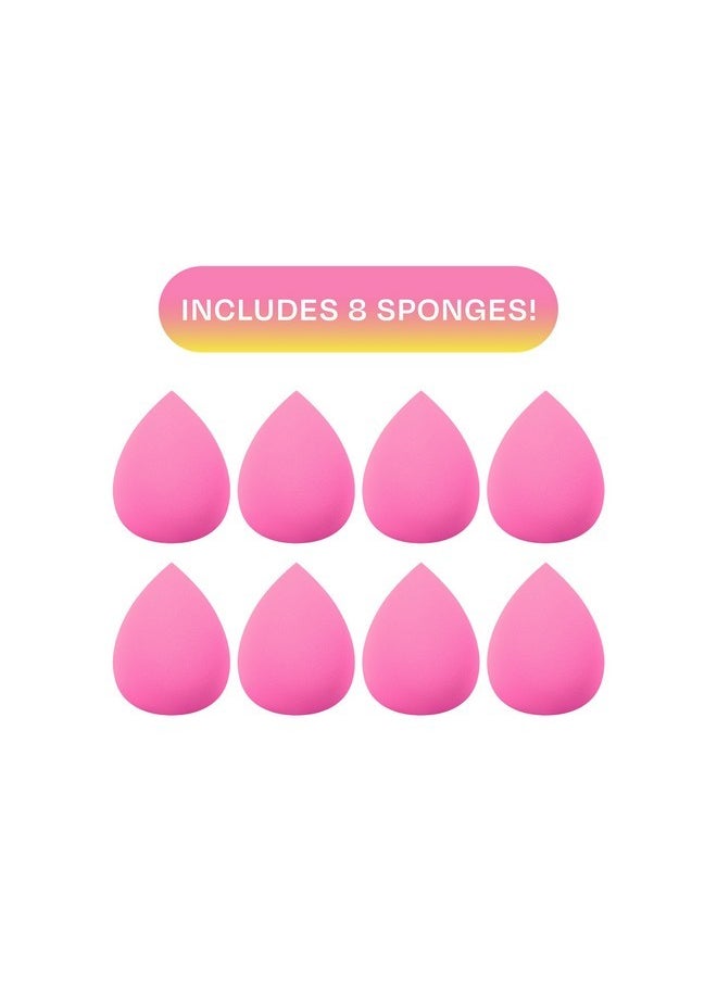 Freeman - Blender Bender Makeup Sponge 8 Count Set, For Liquid & Cream Foundation, Precision Makeup Blending Sponges, For Natural, Buildable Coverage, Vegan, Cruelty-Free, & Latex-Free, Pink Sponge - Image 1