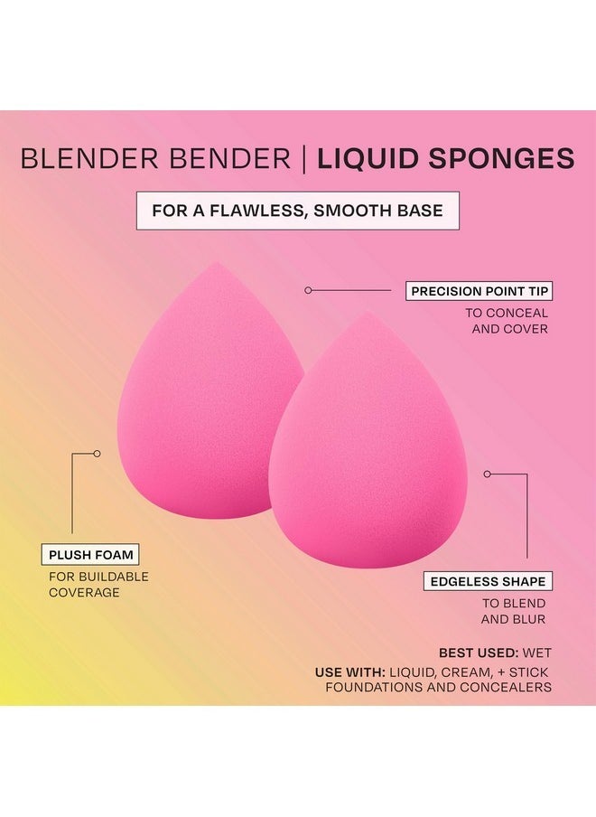 Freeman - Blender Bender Makeup Sponge 8 Count Set, For Liquid & Cream Foundation, Precision Makeup Blending Sponges, For Natural, Buildable Coverage, Vegan, Cruelty-Free, & Latex-Free, Pink Sponge - Image 1