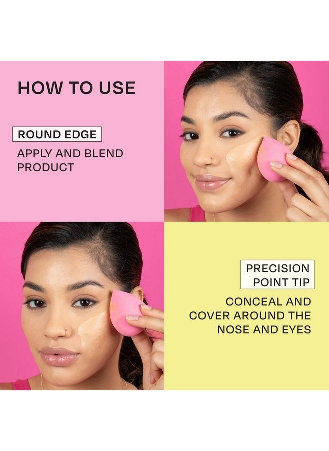 Freeman - Blender Bender Makeup Sponge 8 Count Set, For Liquid & Cream Foundation, Precision Makeup Blending Sponges, For Natural, Buildable Coverage, Vegan, Cruelty-Free, & Latex-Free, Pink Sponge - Image 1