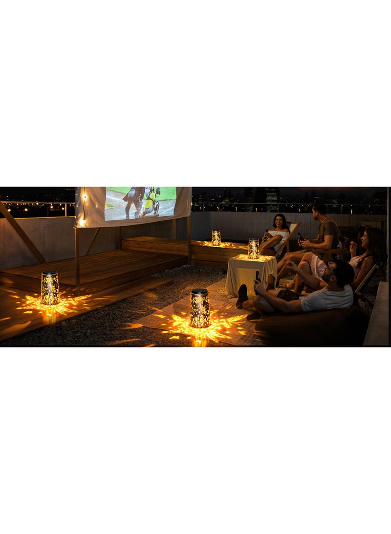 حزمة من 4 مصابيح شمسية معلقة بتصميم فراشة من الحديد المزخرف – إضاءة ديكور للحديقة الخارجية – مقاومة للماء (IP55) – ضوء ليلي LED مزدوج - Image 5