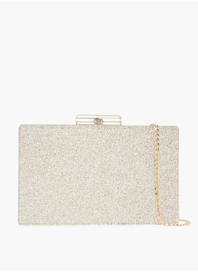 سيليست Women Embellished Clutch with Detachable Chain Strap and Clasp Closure