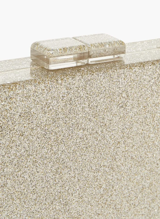 سيليست Women Embellished Clutch with Detachable Chain Strap and Clasp Closure