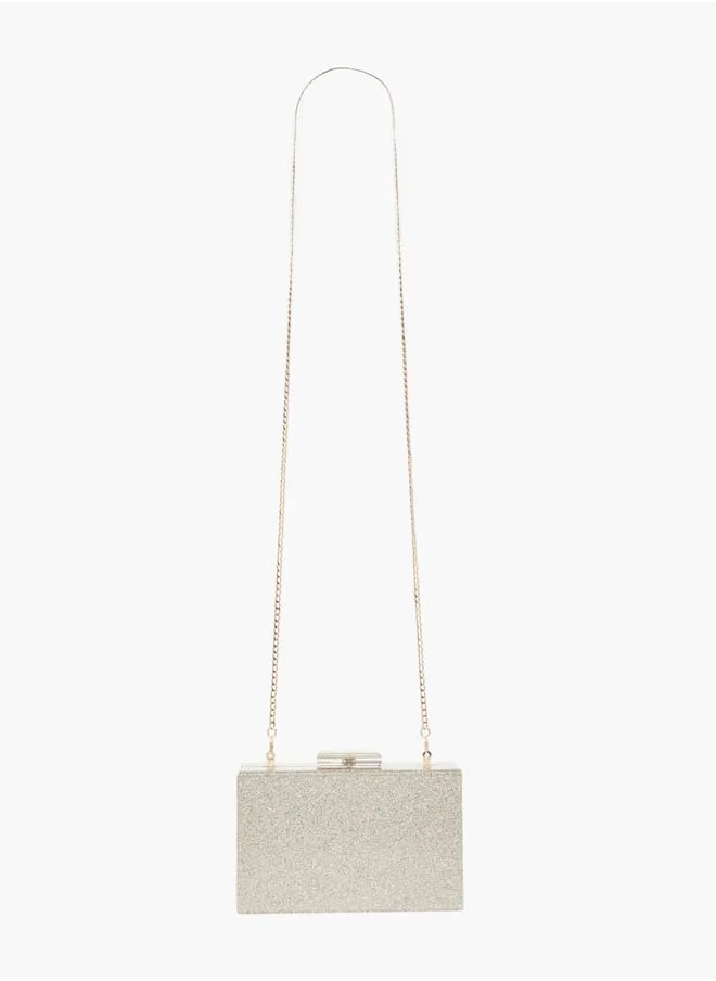 سيليست Women Embellished Clutch with Detachable Chain Strap and Clasp Closure