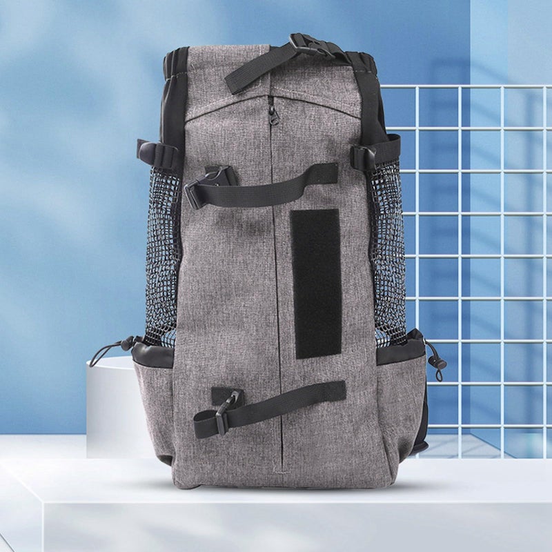 Portable Pet Carrier Backpack For Cats And Small Dogs With Breathable Mesh Grey - Image 3