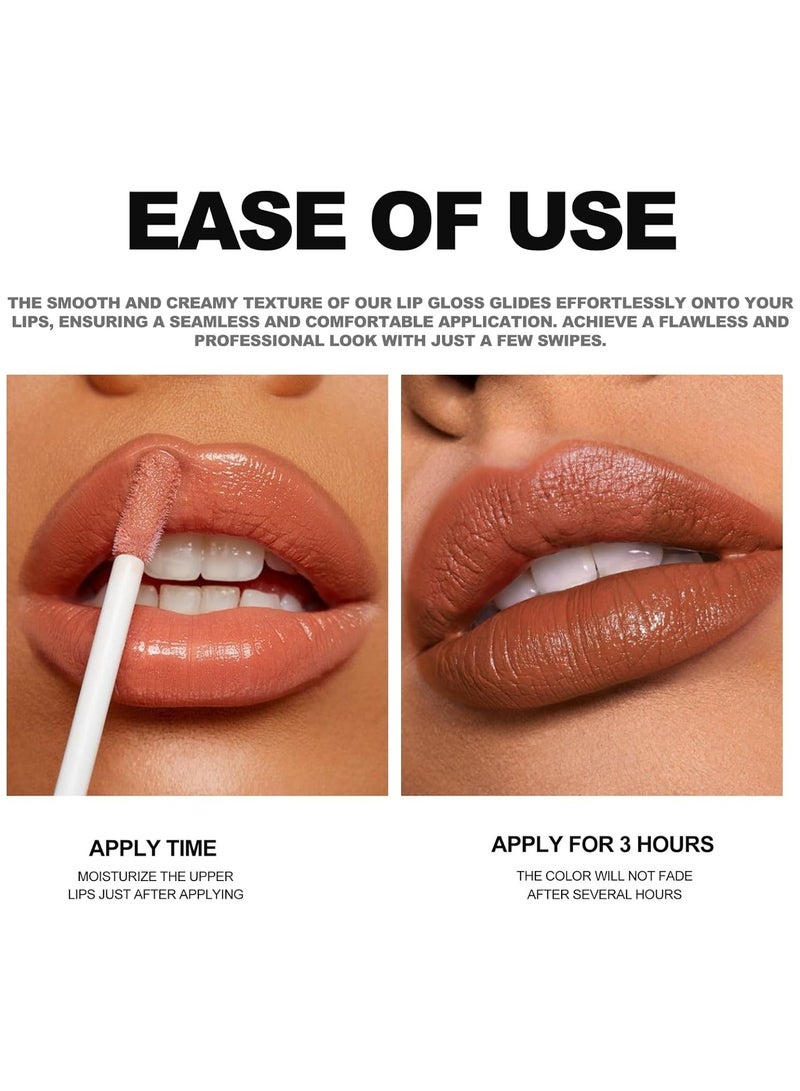 Handaiyan Moisturizing Long-Lasting Lip Gloss|Non-Stick Quick-Dry Lip Gloss|Lip Stain Waterproof Lip Makeup (01, compact) - Image 5