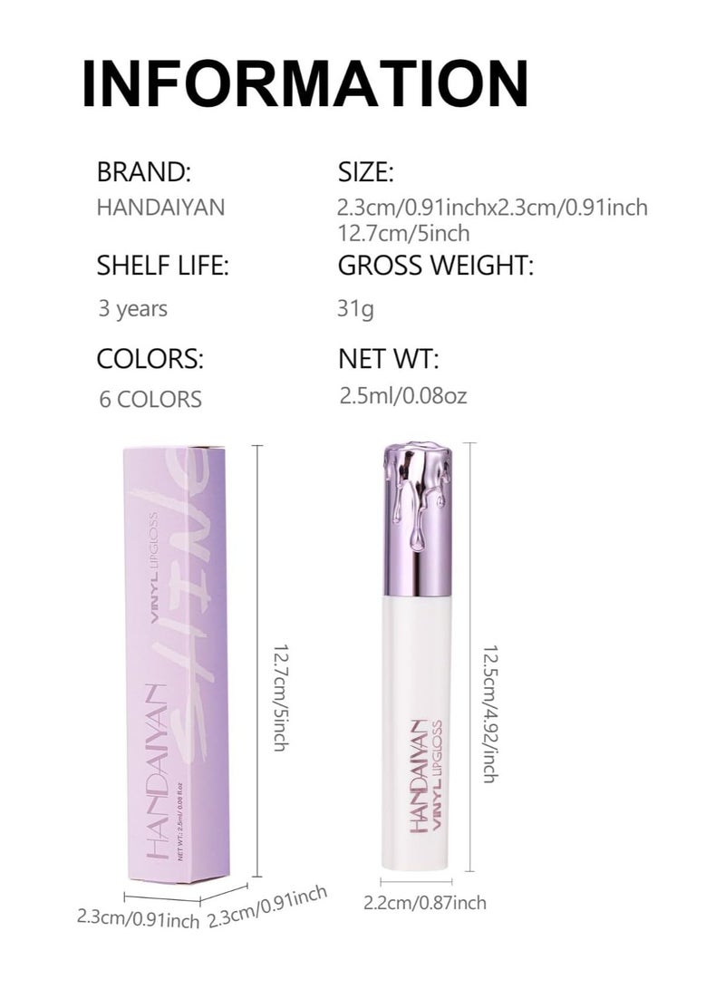 Handaiyan Moisturizing Long-Lasting Lip Gloss|Non-Stick Quick-Dry Lip Gloss|Lip Stain Waterproof Lip Makeup (01, compact) - Image 2