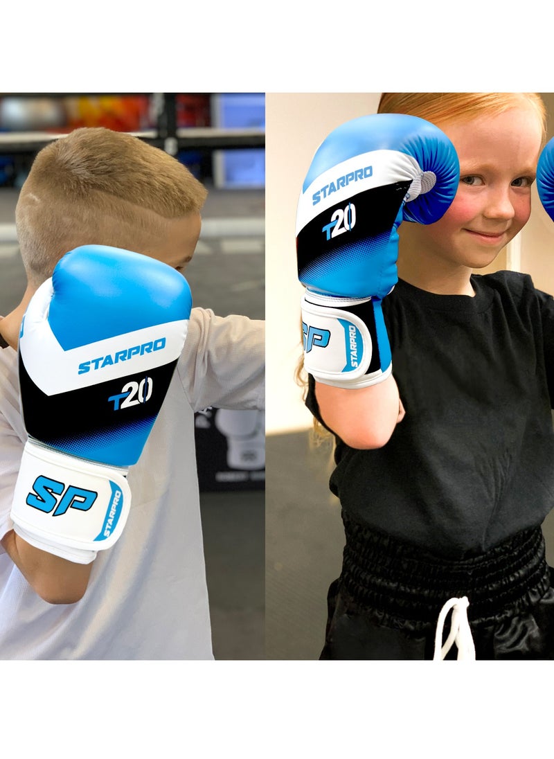 Starpro - Junior T-20 Boxing Gloves | Blue Pink And White | For Youth Training And Sparring In Boxing Kickboxing Fitness And Boxercise | Kids 4Oz 6Oz - Image 1