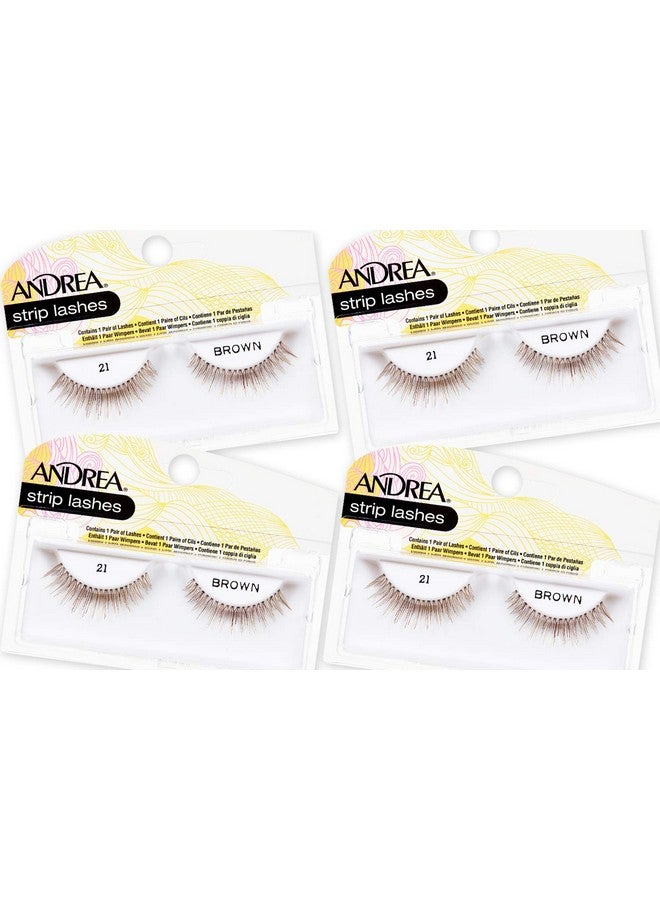 Andrea False Lashes Style 21Brown 4 Pairs - Image 1