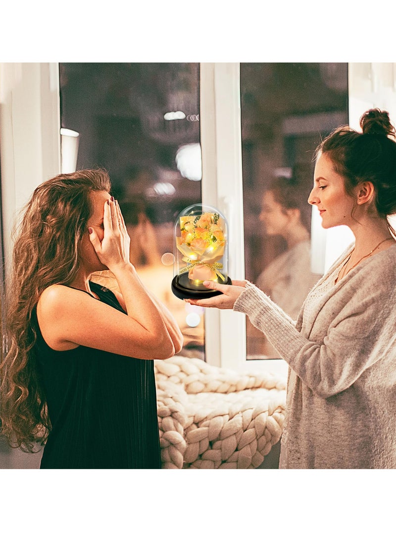 Barakah Rose Flower Gift, Roses Gifts for Women Forever Eternal Rose in Glass Dome LED Light Up Rose Light, Everlasting Romantic for Her, Mothers Valentines Day Birthday Gifts for Her Mom Grandma Wife - Image 5