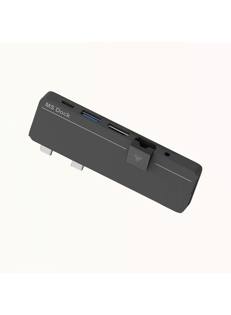 SOLARAE محطة إرساء USB C مع 8 منافذ - 8 في 2 [100 واط Thunderbolt 4 + 4K HDMI + USB3.0 + USB-C 3.0 + 100M LAN + صوت + SD + فتحة TF] محول متعدد المنافذ لجهاز Surface Pro 9/Pro 8/Pro X - Image 1