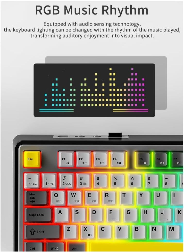 Ajazz - Ajazz AK870 Gaming Keyboard,Rapid Trigger Keyboard Mechanical Magnetic Switch Keyboard,RGB Hot-swappable Gaming Keyboard ,Flying Fish Switch - Image 1