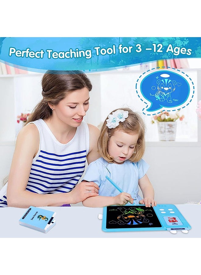 YelaJoy - بطاقات فلاش ناطقة، ألعاب تعلم الرسم للأعمار من 2 إلى 12 سنة، 2 في 1 للأطفال الصغار، علاج النطق الحسي، التوحد، ألعاب السفر، 224 قراءة LCD للكتابة، هدايا تعليم مونتيسوري للأولاد والبنات - Image 1