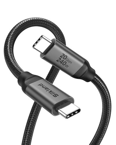 Silkland USB C Monitor Display Cable 5FT 4K144Hz60Hz 8K30Hz USB C 32 Gen 2x2 Video Cable 20Gbps Data Transfer 240W PD Fast Charge Compatible with iPhone 17 MacBook Pro iPad - Image 1