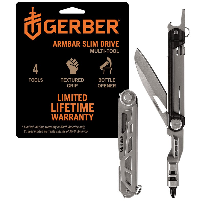 Gerber Gear Armbar Slim Drive Pocket Knife EDC Multitool with Screwdriver, Bottle Opener, Onyx - Image 1