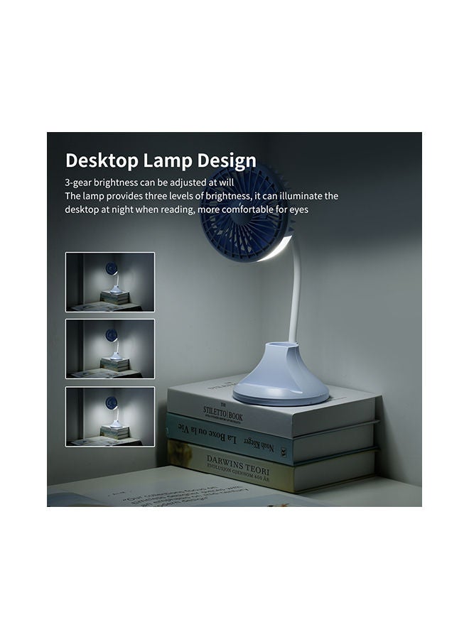 NIBEMINENT USB Multi-function Desktop Mini Fan Blue - Image 2