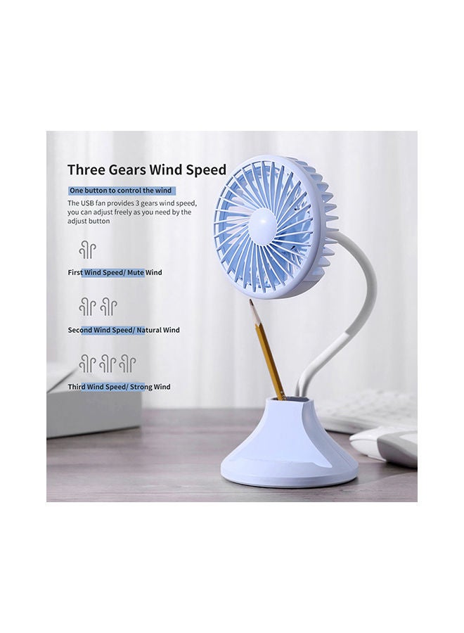 NIBEMINENT USB Multi-function Desktop Mini Fan Blue - Image 3