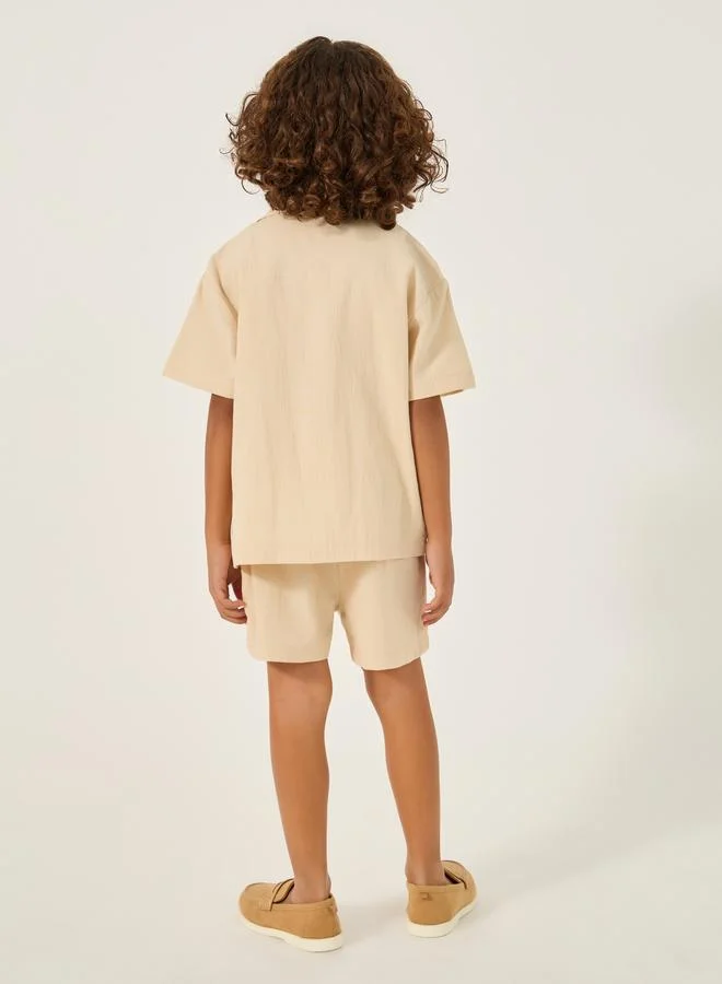 Styli Styli Buttoned Notch Collar Shirt and Shorts Set