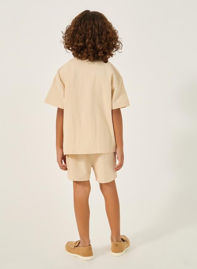 Styli Styli Buttoned Notch Collar Shirt and Shorts Set  - Image 5
