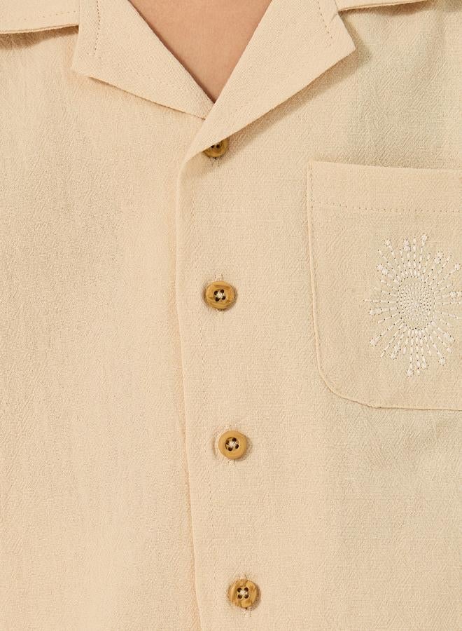 Styli Styli Buttoned Notch Collar Shirt and Shorts Set  - Image 3